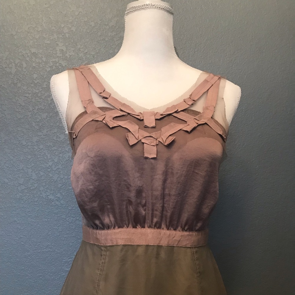 ***SOLD*** LOFT Dress Dusty Pink Ribbon ANN TAYLOR - Picture 3 of 6